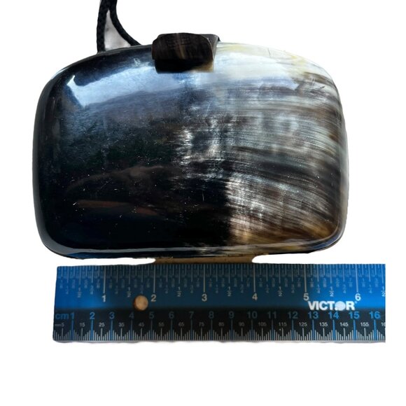 Vintage Horn Clutch Shoulder Bag 5.5x3.5 x2 With 17” Handle Drop Purse Clutch - Picture 10 of 11
